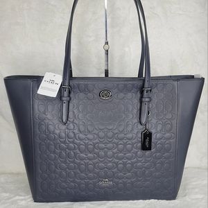 💥 Coach Signature Leather Designer Shoulder Purse Laptop Work Bag NWT